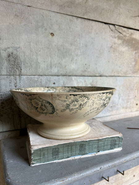 Beautiful Large Floral French Transfer Bowl