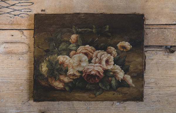 French Floral Oil on Canvas