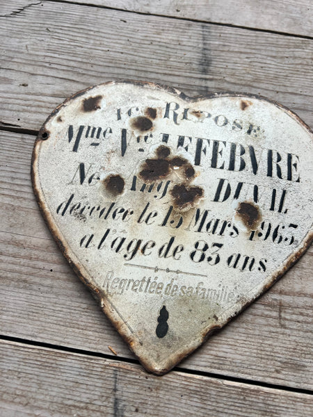 Vintage French Rustic Memorial Heart