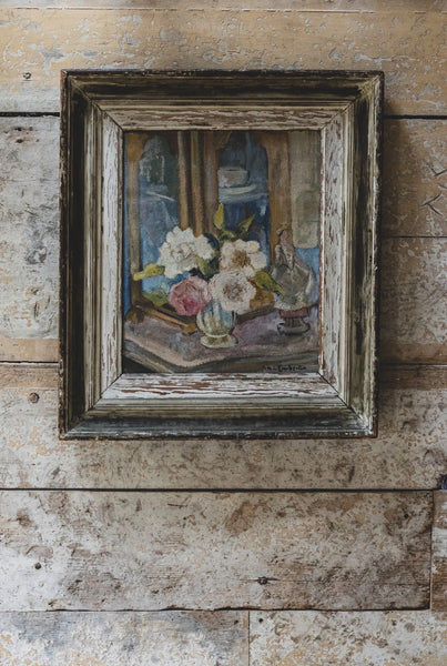 Large Framed French Oil Painting on Canvas M. M. de Coubertin