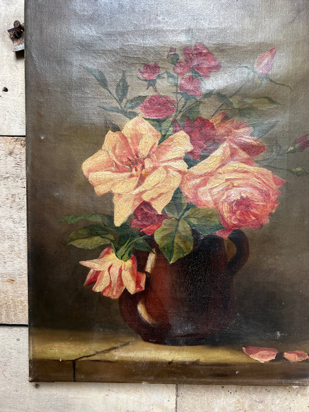 Floral Oil Painting on Canvas
