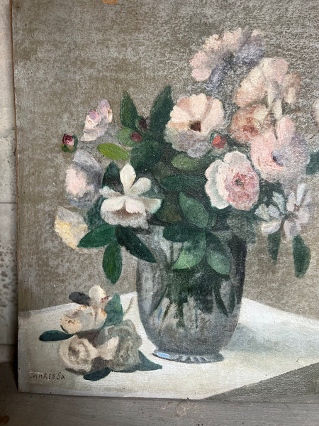 Vintage French Floral on Board