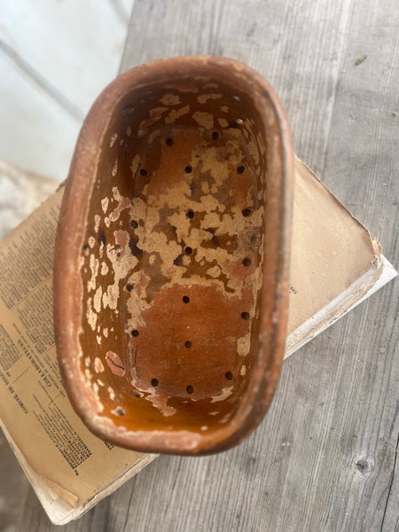 French Rare Rustic Earthenware Faiselle Cheese Mould