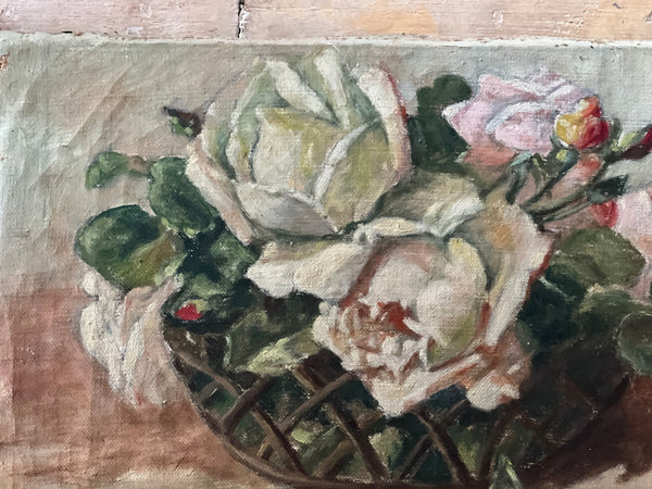 French Floral Oil on Canvas