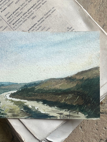 Landscape Watercolour Painting on Card