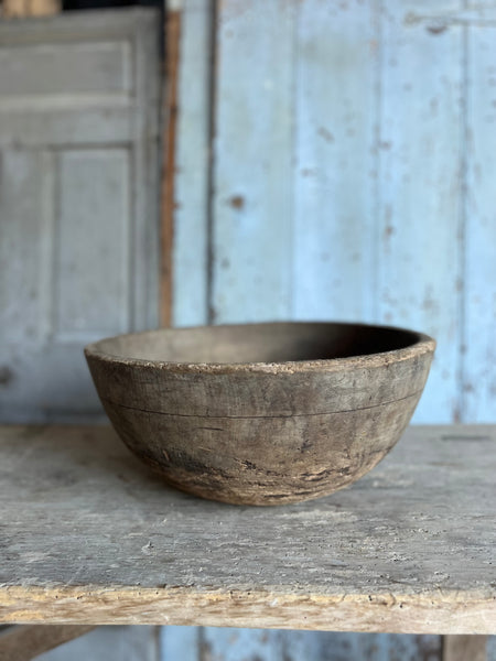 Huge Vintage Wooden French Bowl