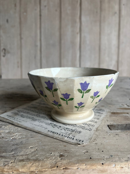 French Cute Floral Stencil Cafe au Lait bowl