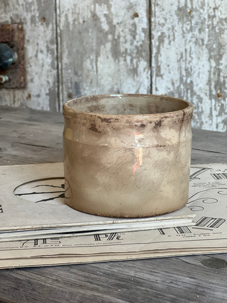 Small Buttery Creil Et Montereau Antique Confiture Pot