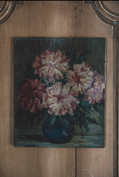 French Floral Oil on Canvas