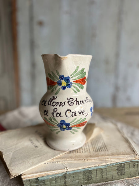 Vintage French Spongeware Jug