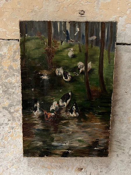 Duck Oil Painting on Canvas