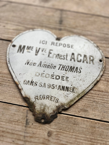 Vintage French Rustic Memorial Heart