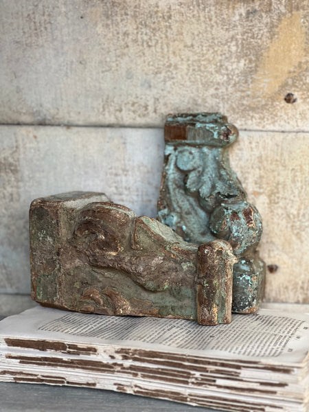 Pair of Ancient Ecclesiastical Carvings