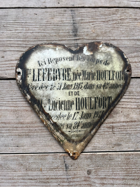 Vintage French Rustic Memorial Heart