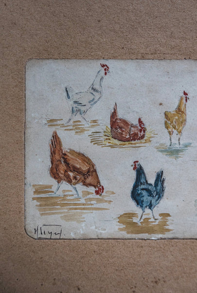 1944 Chicken Painted Sketches