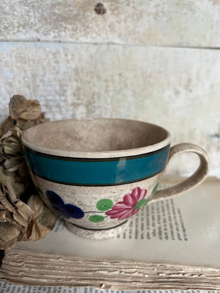 Floral Rustic Crazed Cup