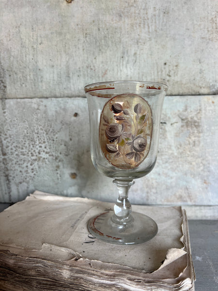 Handpainted Antique French Rummer
