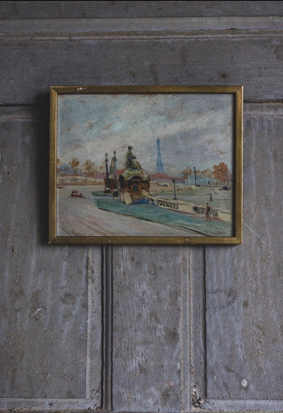 Framed Parisian Scene Painting
