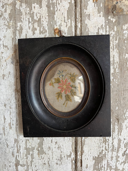 French Framed Floral Embroidery