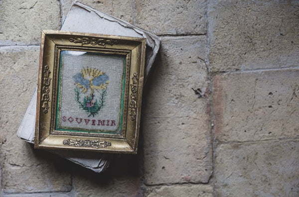 French Antique Framed Souvenir