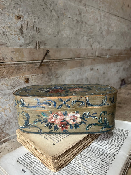 Antique 18C French Painted Wooden Box