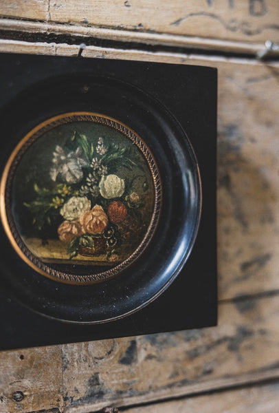 Miniature Framed Floral Oil Painting