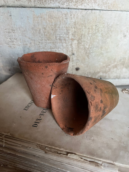 Pair of Small Vintage Terracota Pots