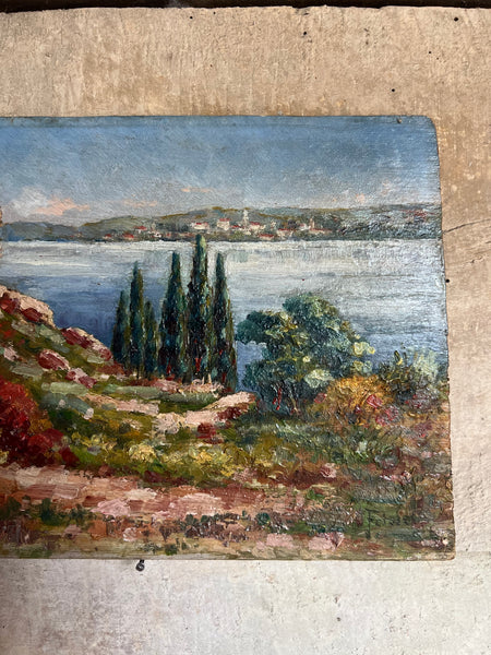 South of France Landscape Oil on Board