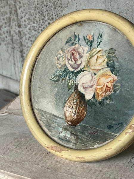 Small Framed Floral Oil Painting