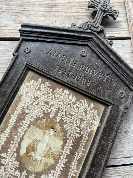 Antique Carved Memorial Frame