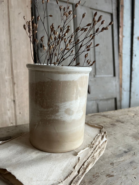 French Creil Et Montereau Crazed Pot