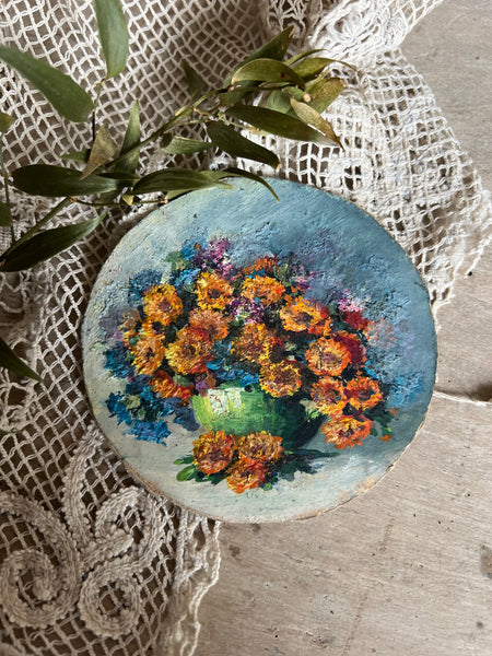 Small French Floral Oil Painting