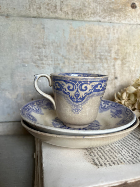 Gorgeous Blue and White Teacup and saucer