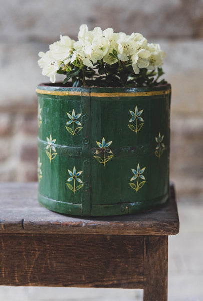 Swedish Folk Art Wooden Pot