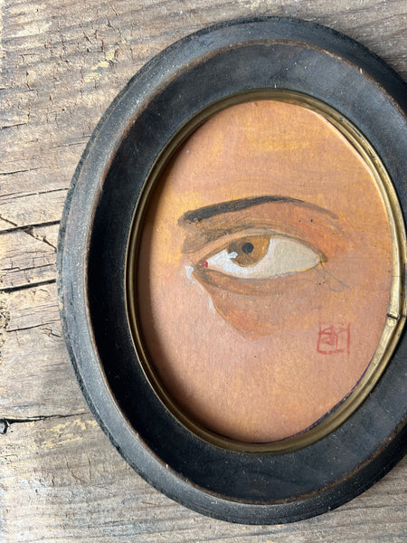 Antique Small French Eye Painting