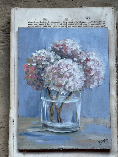 Beautiful French Floral Oil Painting Hydrangeas