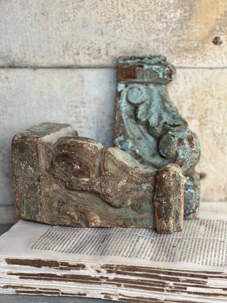 Pair of Ancient Ecclesiastical Carvings