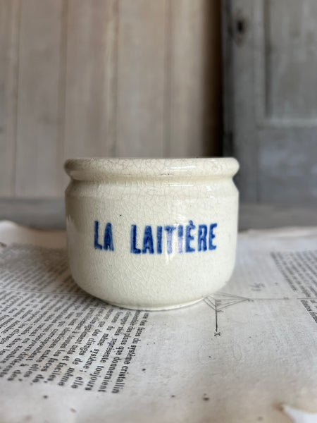 French Vintage La Laitiere Yoghurt Pot