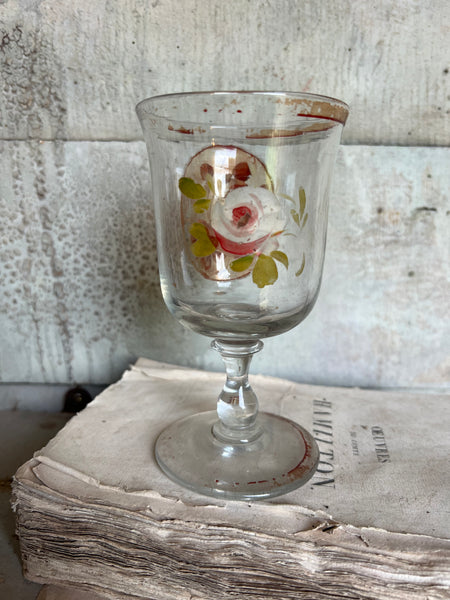 Handpainted Antique French Rummer