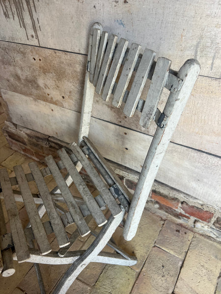 Gorgeous Vintage French Chippy Paint Folding Chair