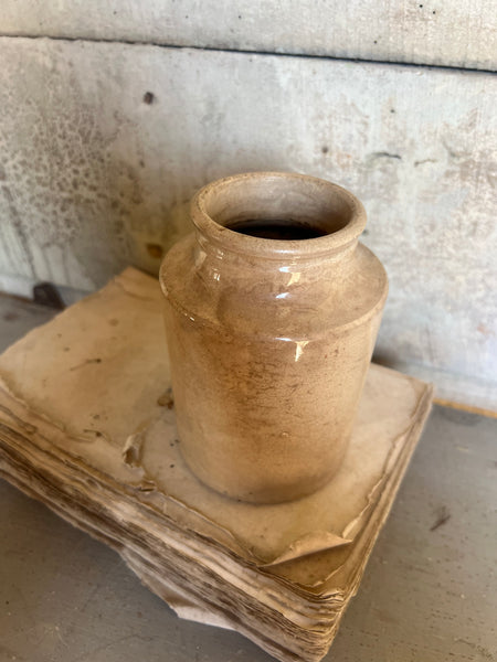Large Antique Crazed Churn