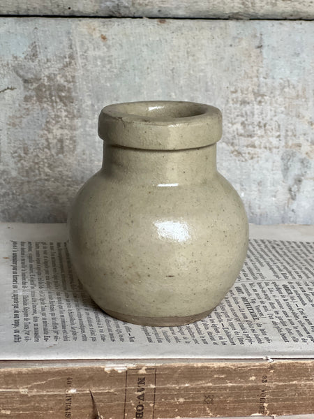 French Vintage Mustard Stoneware Jar