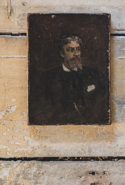 Antique French Portrait on Canvas