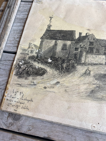 Beautiful Antique French Sketch