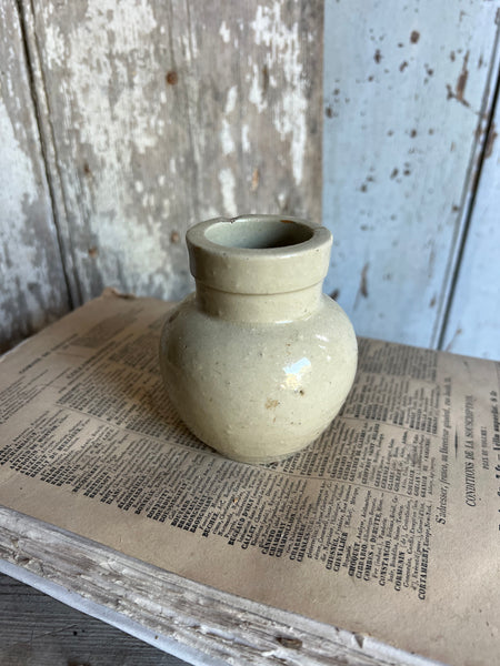 French Vintage Mustard Stoneware Jar