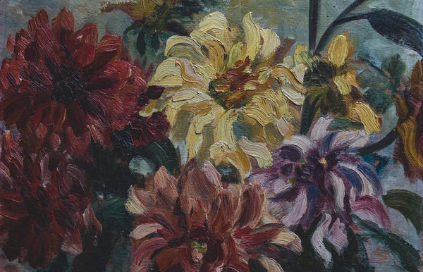 Beautiful French Floral Oil on Board