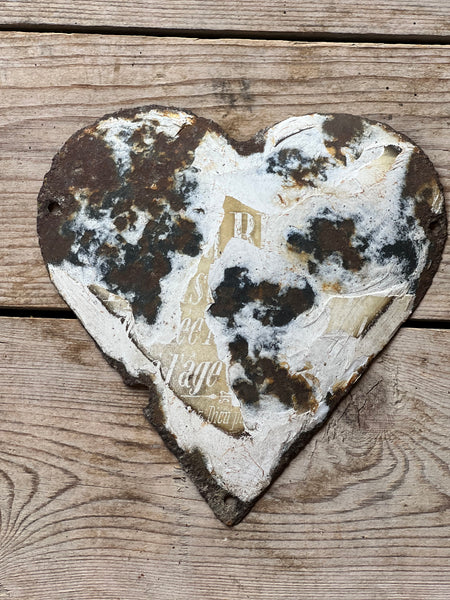 Incredible Ristic Vintage French Rustic Memorial Heart