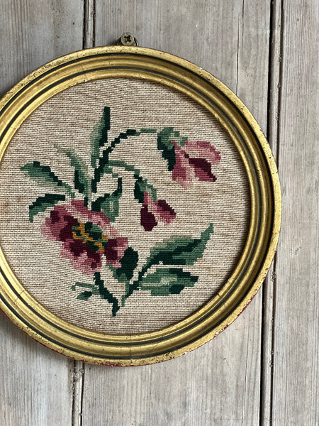 Vintage French Framed Embroidery