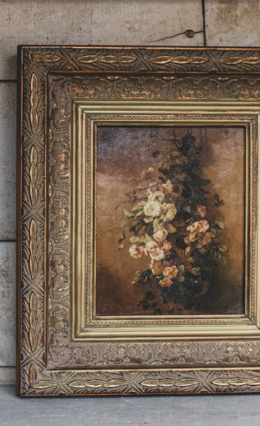 French Antique Framed Floral