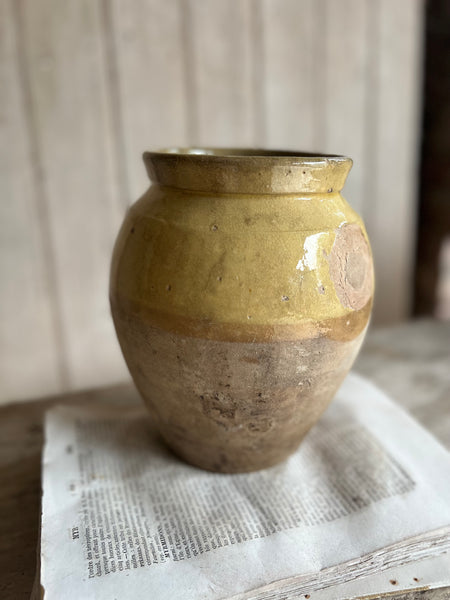 Yellow Antique Preserves Jar